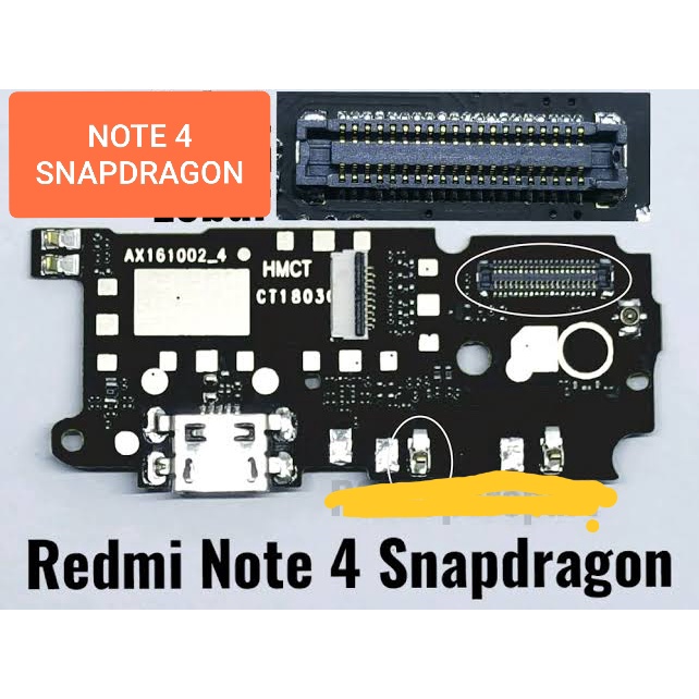 KONEKTOR/PAPAN CAS XIAOMI REDMI NOTE 4 SNAPDRAGON (BESAR)