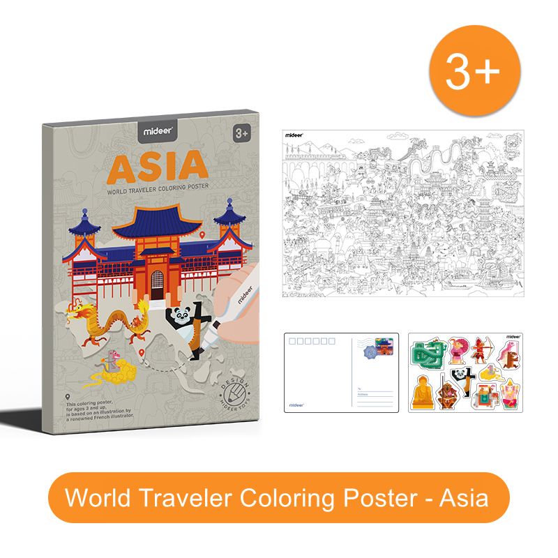 

mideer World traveler colouring Poster Asia