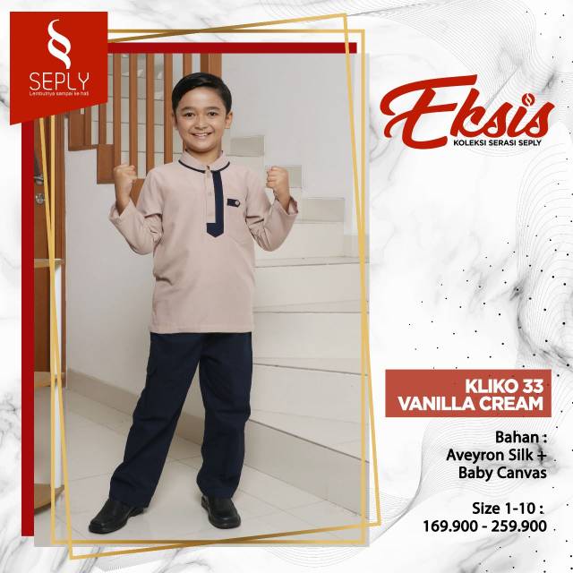 READY SIAP KIRIM | HB - KLIKO 33 VANILLA CREAM BY SEPLY | KOKO ANAK LENGAN PANJANG | KOKO ANAK | KOK