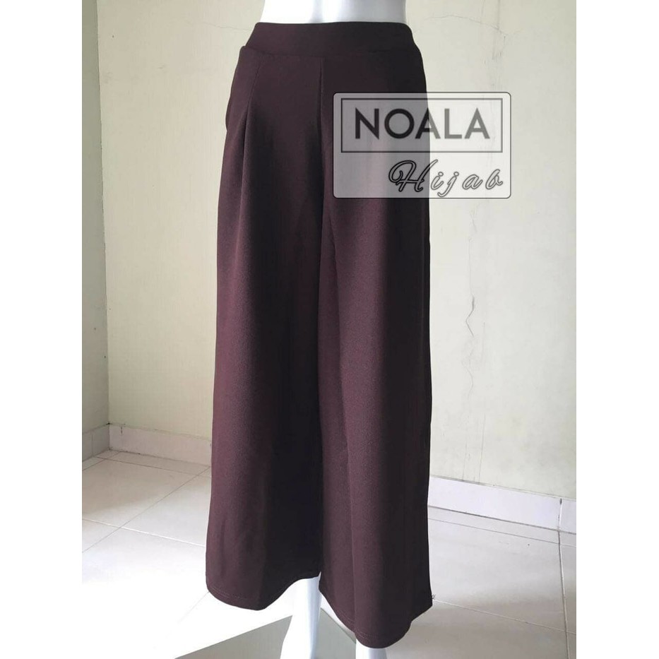 Celana Kulot Murah Double Twist Kulit Jeruk Coklat Tua (Brown)