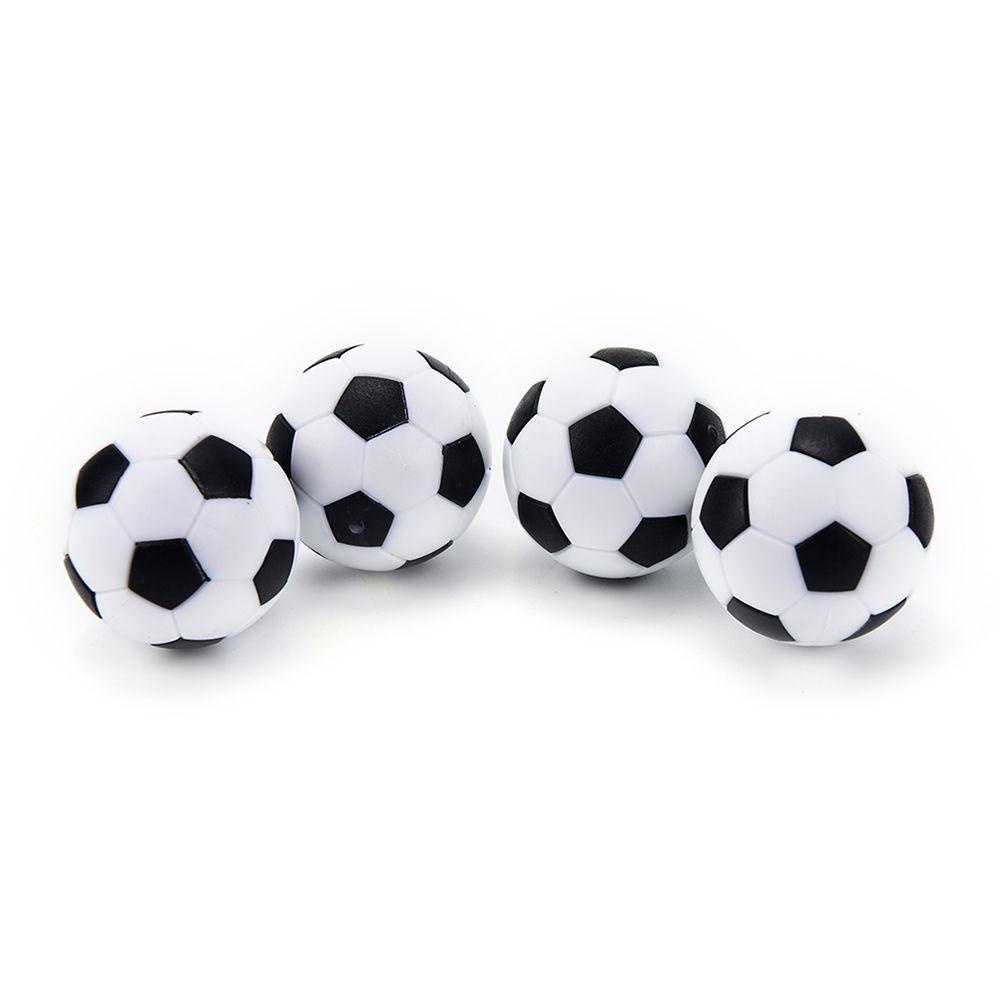 Rebuy 4pcs / Set Bola Sepak Meja Mini 32mm Warna Hitam + Putih Untuk Anak / Dewasa