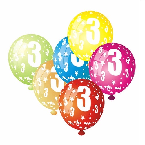 Balon Latex Tulisan Angka 12 Inch / Balon Motif Angka / Balon Ulang Tahun / Balon Nomor Mix