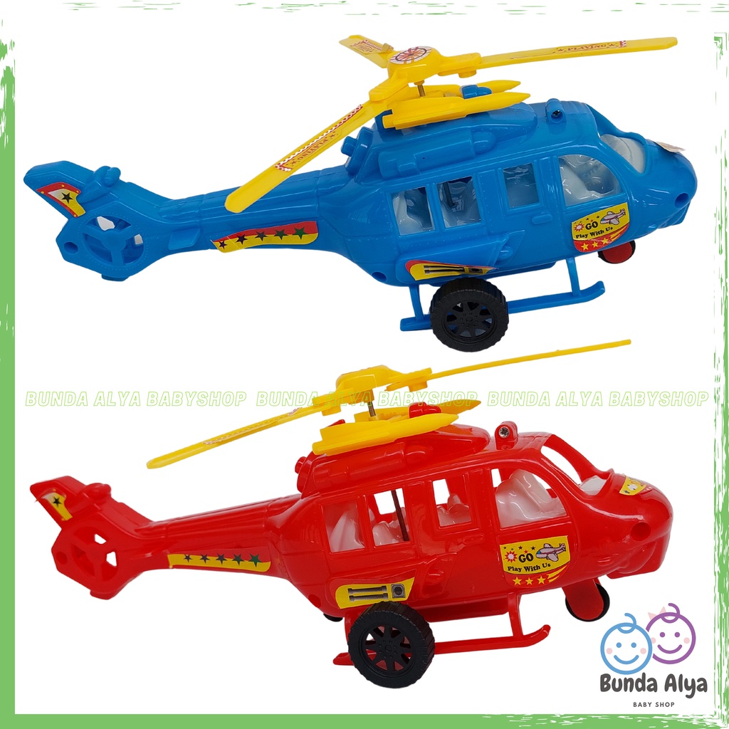 Mainan Anak Helikopter Keren Bisa Jalan Dengan Sistem Tarik Tali Mainan Helicopter Anak Bahan Plastik SNI Diecast Helicopter