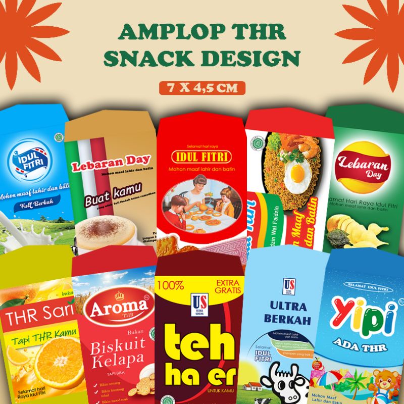 

(Min. Beli 12pcs) AMPLOP THR IDUL FITRI Gambar Snack Viral
