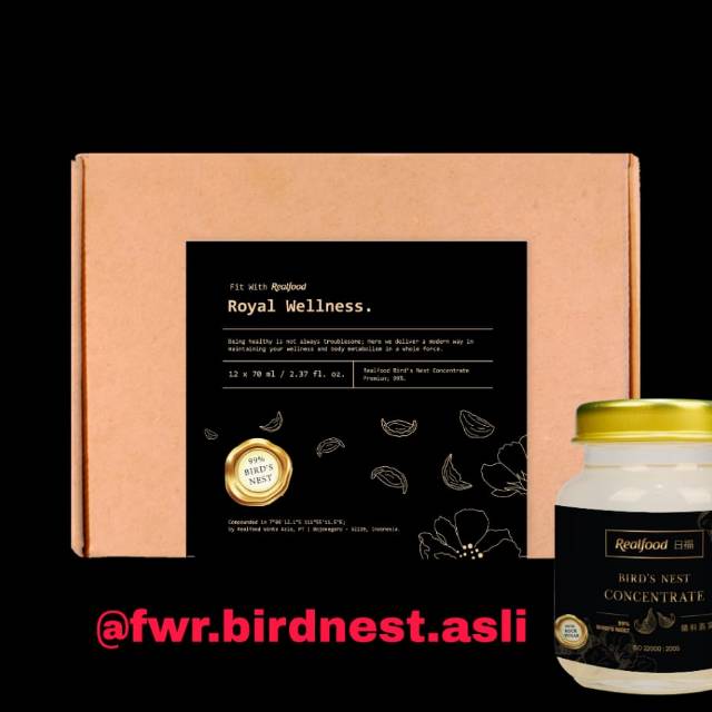 

RealFood Royal Wellness (1 Box = 12 Jar) Sarang Burung Wallet + Free sesuai promo tiap bulan