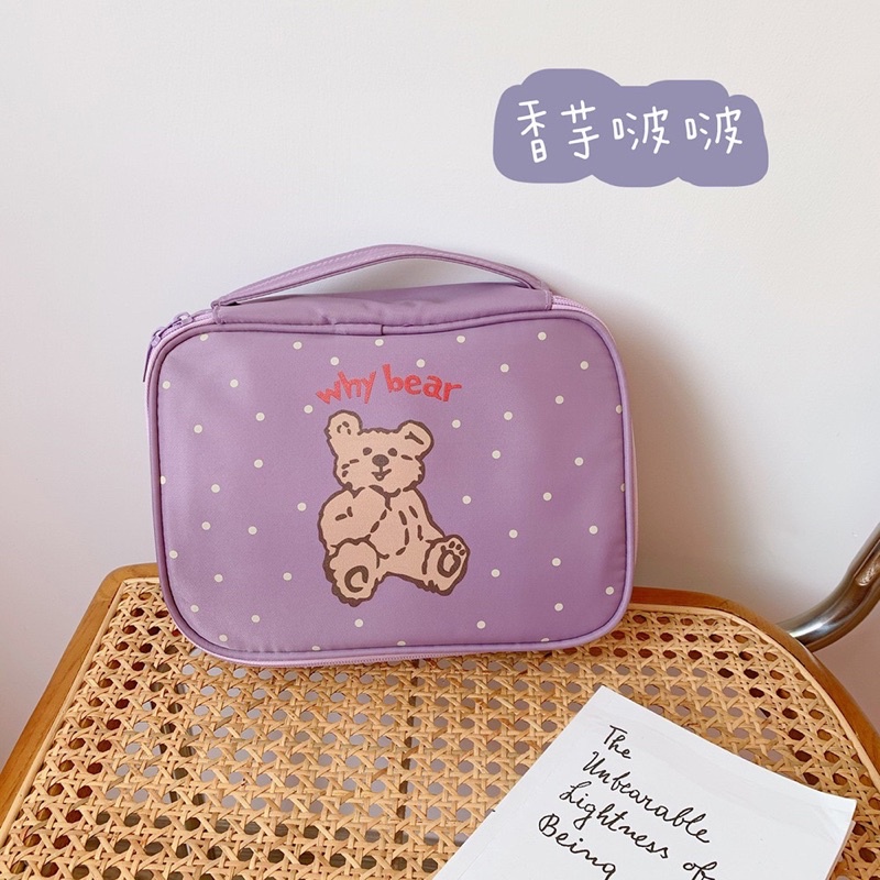 TRAVEL POUCH MAKEUP KOREAN MAKEUP POUCH BAG / TAS KOSMETIK KAIN/ POUCH KARAKTER LUCU SERBAGUNA/ TAS SKINCARE TRAVELial