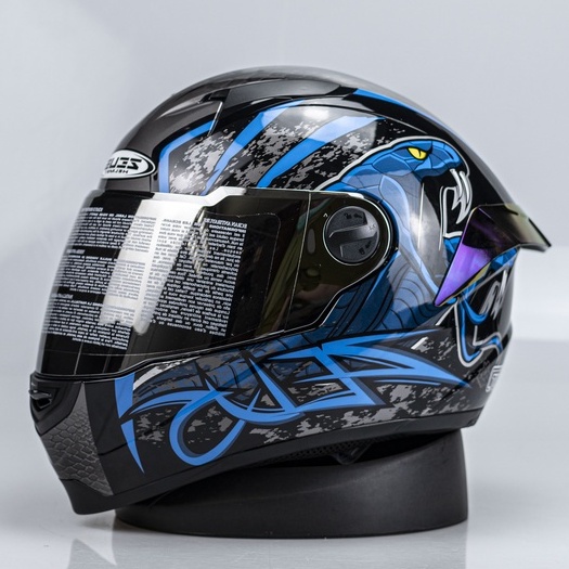 ZEUS ZS811 BLACK AL48 BLUE | HELM FULL FACE | ORIGINAL ZEUS