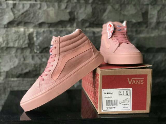 SEPATU WOLF X VANS AUTHENTIC FULL BLACK HITAM POLOS WHITE PUTIH OLDSKOOL ERA SK8-Hi  GUM OG PEACH ROSY