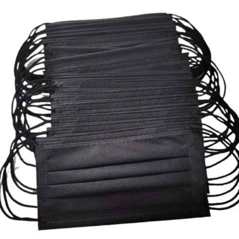 MASKER 3PLY HITAM / MASKER 3PLY / 3PLY TEBAL / MASKER SATUAN / MASKER MURAH / MASKER 3PLY TERMURAH