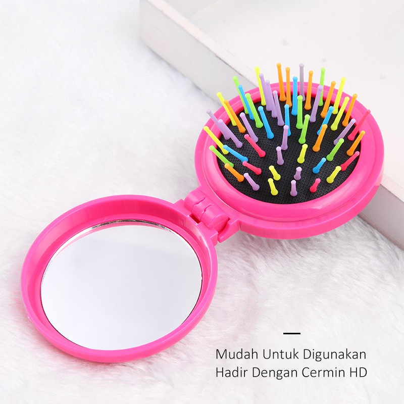 

Herbaay Sisir Rambut Mini Portabel dengan Cermin