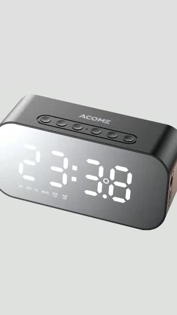 Acome Speaker Bluetooth 5.0 Jam Alarm LED Display Ultra Bass Garansi