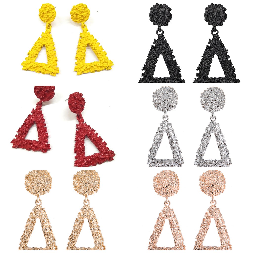 {COD}Anting Ala Korea Segitiga / Anting Paduan Segitiga Anting / Aksesoris Fashion Wanita Import-4