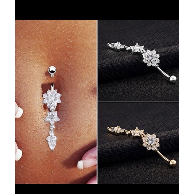 anting belly / anting pusar / piercing belly stainles stell antinkarat dan anti luntur