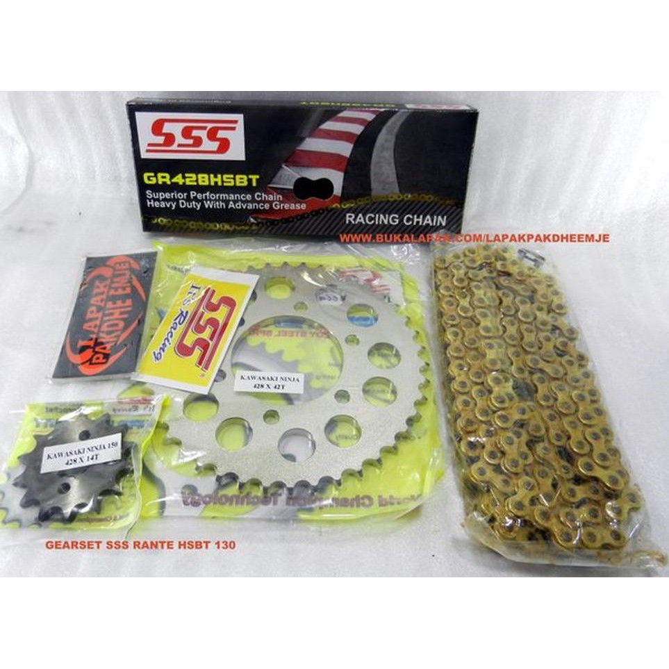 Unik GEAR SET / GEARSET SSS NINJA R / RR 428 / 14 / 42 RANTAI HSBT  ( HEA Murah