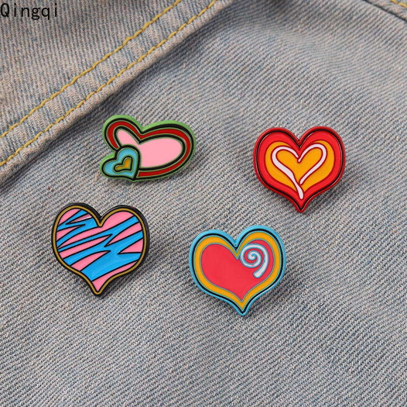 Bros Pin Enamel Desain Graffiti Hati Untuk Tas Pakaian