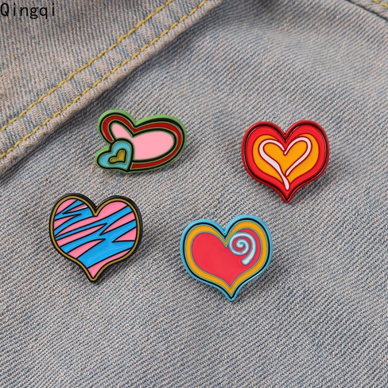 Bros Pin Enamel Desain Graffiti Hati Untuk Hadiah Teman Perempuan