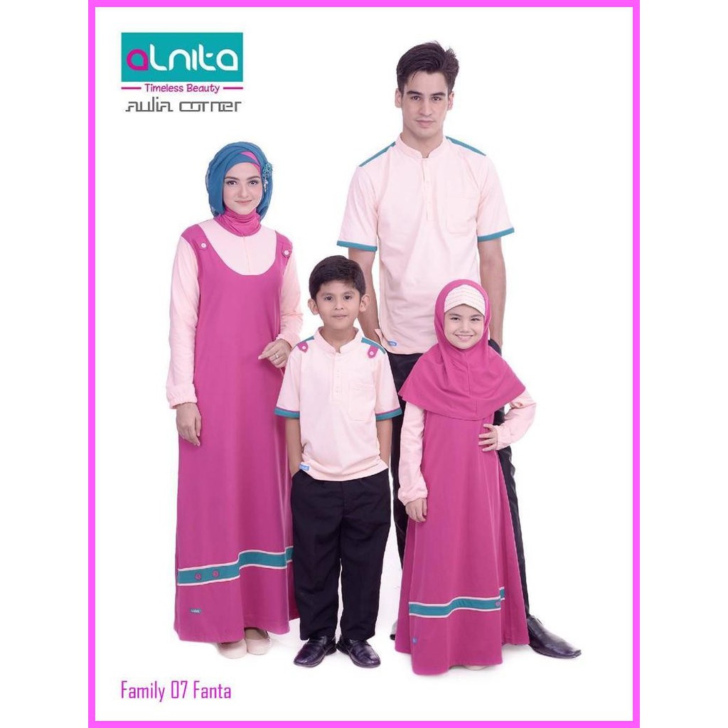 Sarimbit Keluarga Lebaran Alnita Family 07 Fanta Baju Sarimbit Muslim Gamis Couple Keluarga