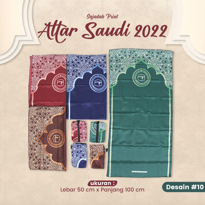 Sajadah Travel Design Attar Saudi / Sajadah Travel Serut Resleting