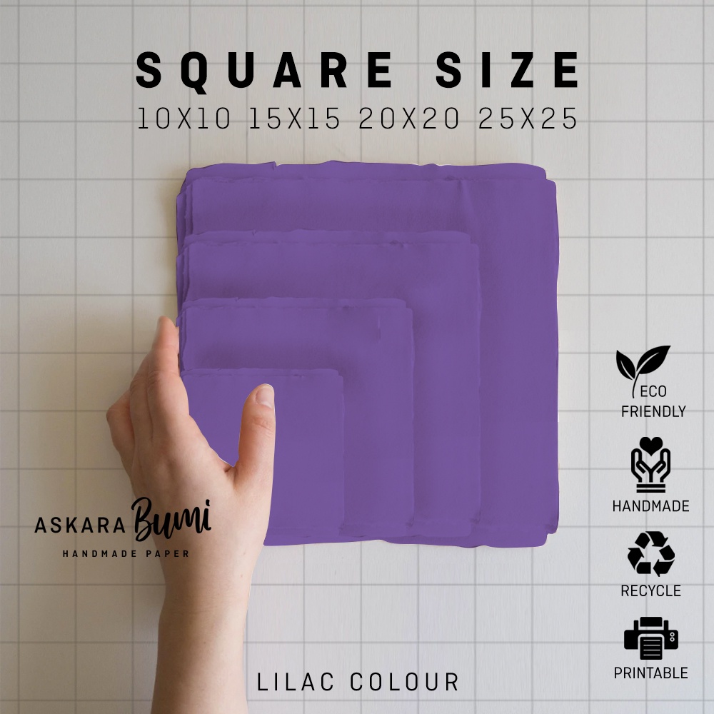 

Kertas Daur Ulang // Handmade // Ramah Lingkungan // eco friendly // Lilac-Square