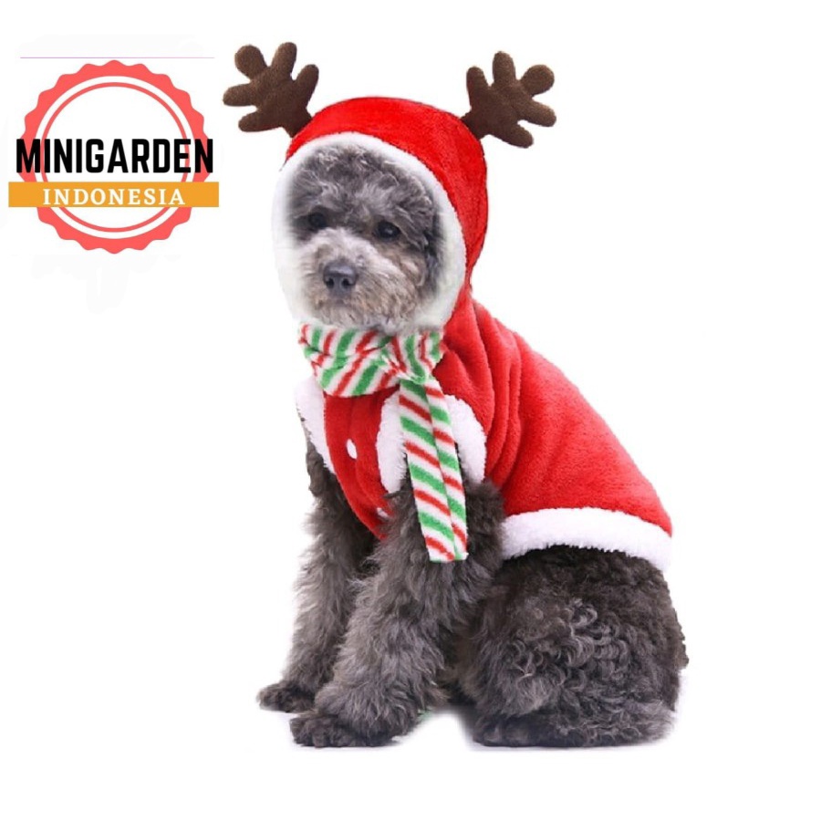 PET CLOTHES JACKET CHRISTMAS baju hewan model natal pet winter hoodie xmas