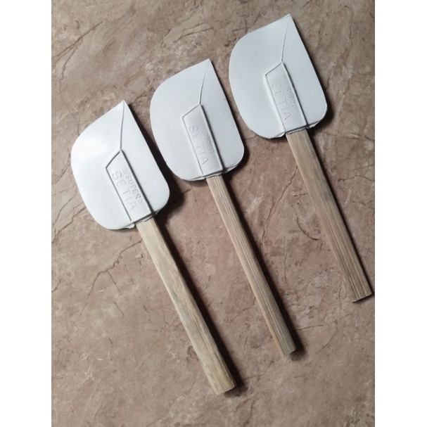 Vinztstore - Spatula Silikon Karet /Spatula Kue / Spatula Karet Gagang Kayu / Spatula Serbaguna /Spatula Murah / Bisacod