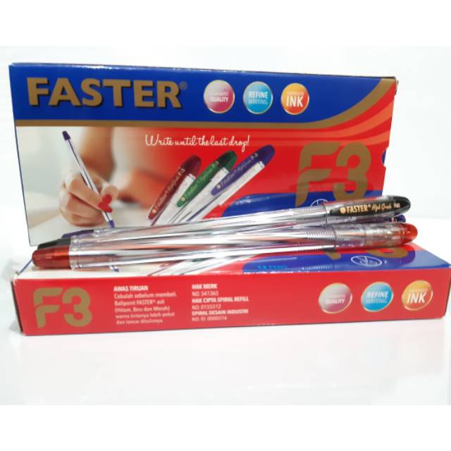 

Pulpen hitam Faster F3 12 pen
