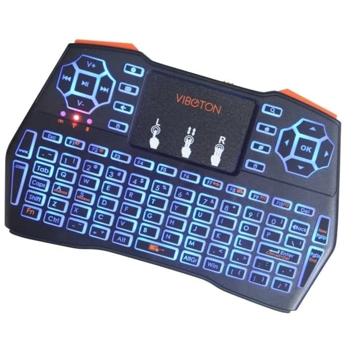 Keyboard Wireless Viboton I8 Plus 3 Color Backlight Red Green Blue