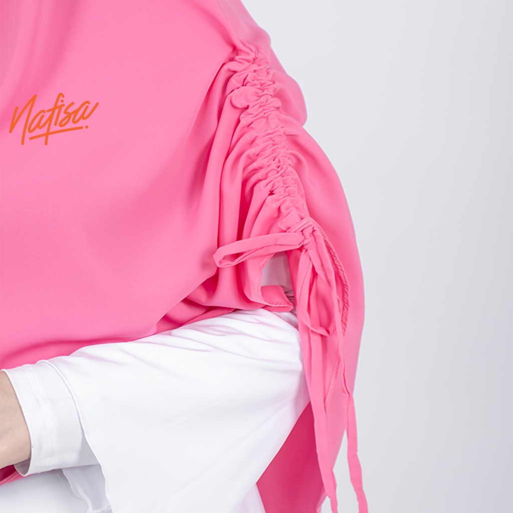 Hijab Nafisa Instan Fara - Jilbab Bergo Serut Samping - Bahan Wolfis - Hijab Instan Syari