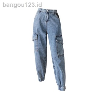  Celana  Panjang Model Longgar High Waist Bahan Jeans  Untuk 