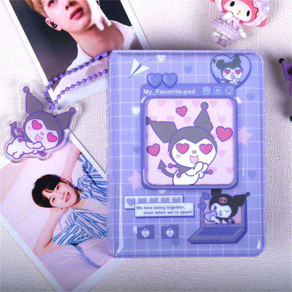 Lanfy Album Foto Kawaii 3inch Kuromi My Melody Kartu Penyimpanan Buku Star Chasing Card Binder