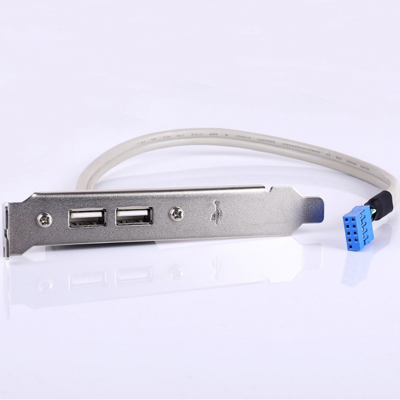 Gro 2port USB2 09pin Braket Ekstensi Motherboard Panel Belakang Komputer Desktop