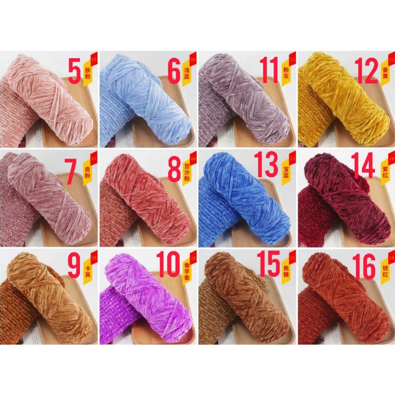 (1-40) BENANG VELVET YARN / BENANG RAJUT BLUDRU / BELUDRU ASTER