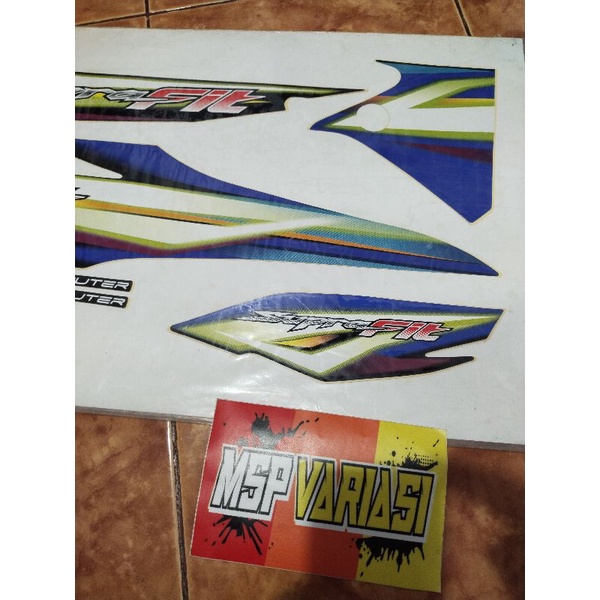 Striping List Stiker Supra Fit New Biru Hitam Original AHM ( 871X0 KTL 690 )