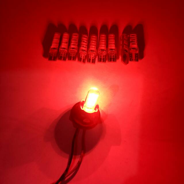 Lampu senja T10 merah non kedip dc 12V