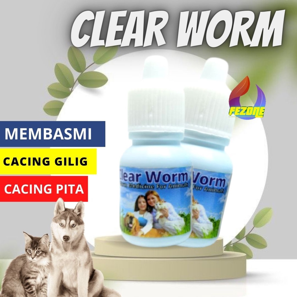 CLEAR WORM Obat Cacing Anjing Kucing Hewan Peliharaan FEZONE