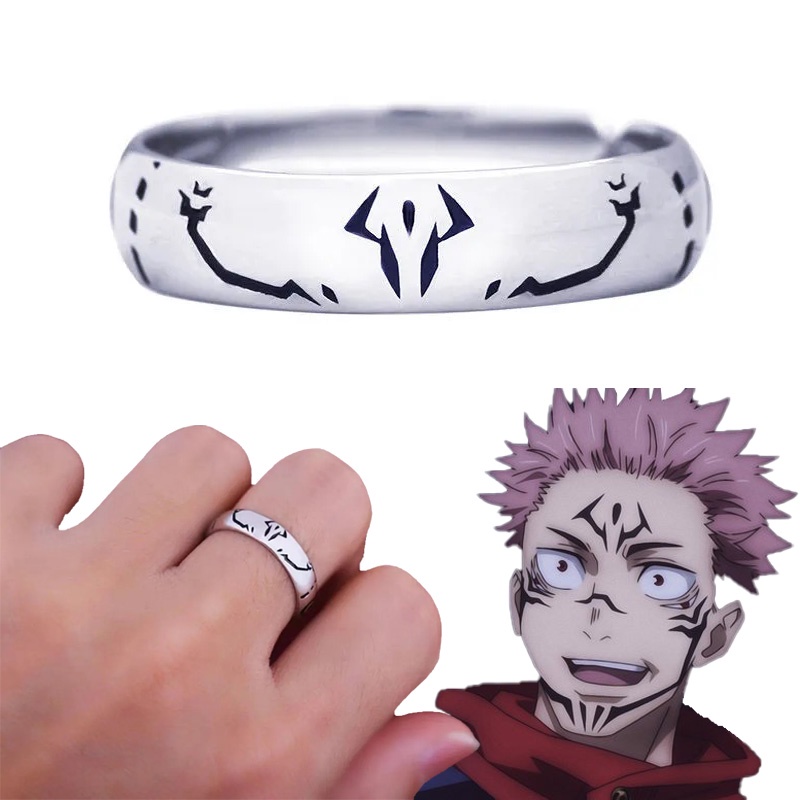 Cincin Model Terbuka Adjustable Desain Anime Jujutsu Kaisen Ryomen Sukuna Itadori Yuji Untuk Unisex