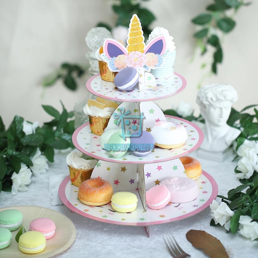 Cup Cake Stand / Cake Tier Motif / Stand Cake 3 Tingkat Karakter