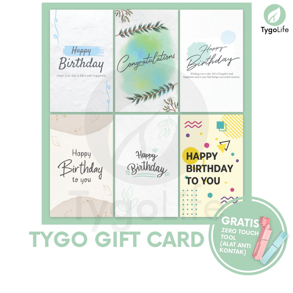 TYGO GIFT CARD KARTU UCAPAN TAMBAHAN HADIAH GRATIS ZERO TOUCH TOOL