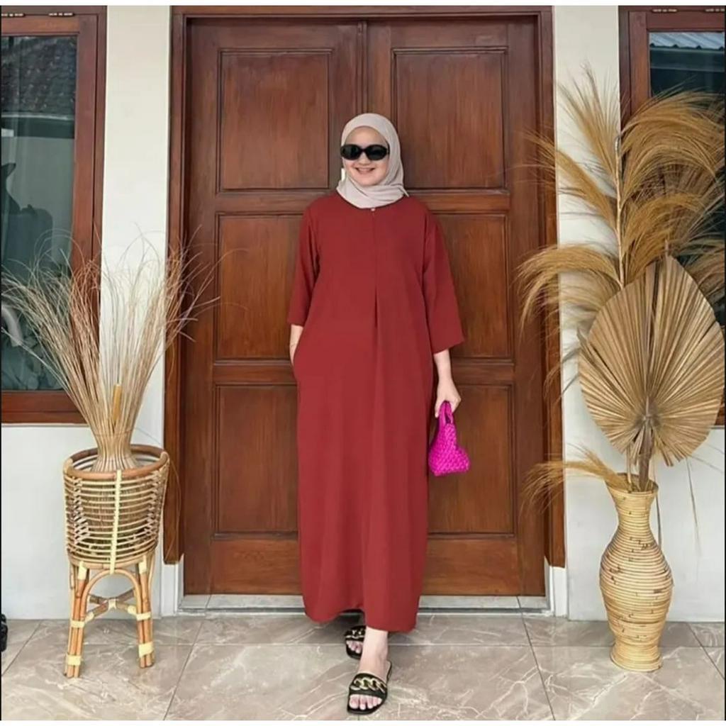 DRESS ISYANA CRINKLE PREMIUM Fashion Muslimah Baju Dress Wanita Muslim Terbaru 2023 Modern Kekinian