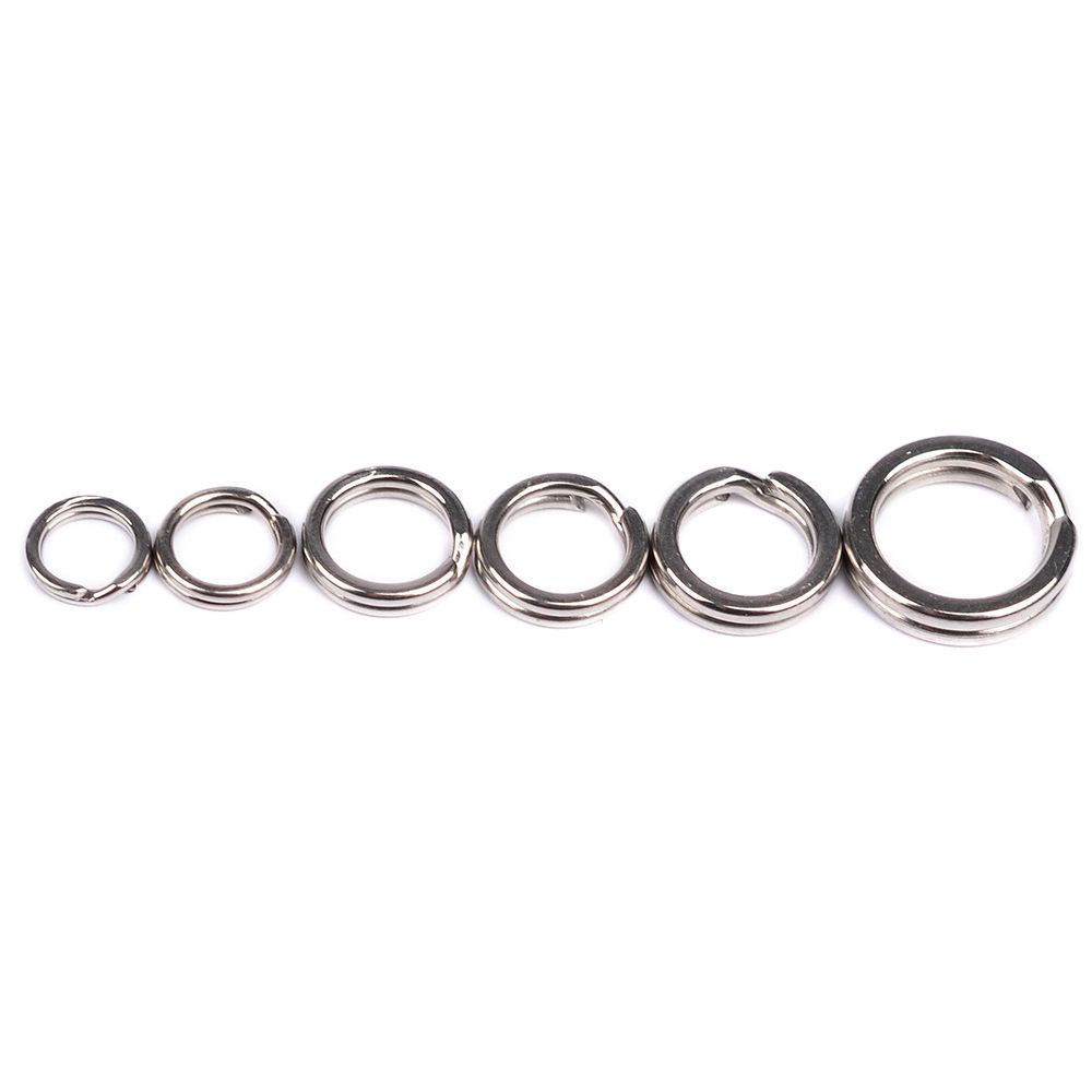 Top 100pcs Ring Konektor Umpan Pancing 3 # - 8 # Bahan Stainless Steel Tahan Lama