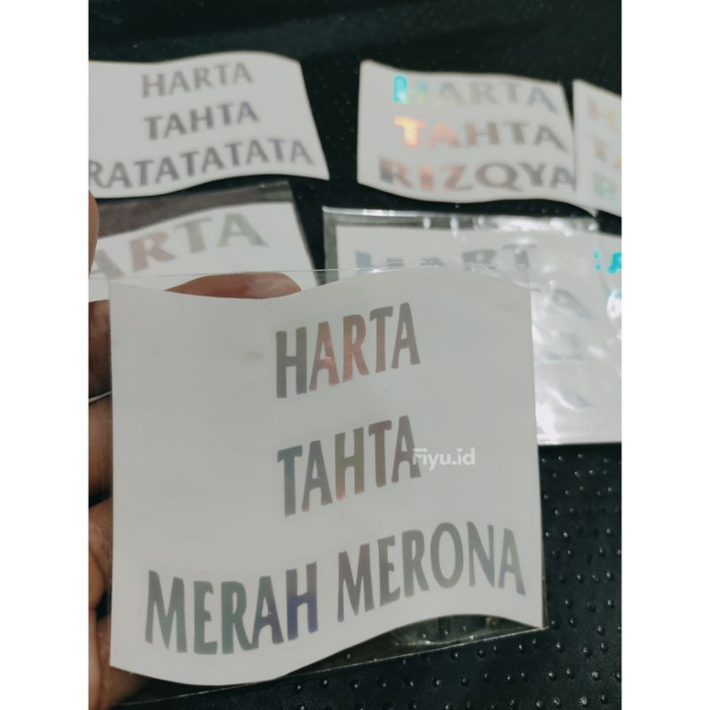 STIKER HOLOGRAM CUSTOM HARTA TAHTA / BUAT JEMPUT ( REQUEST NAMA ) ( UKURAN 7x8cm / HARGA 1 STIKER )