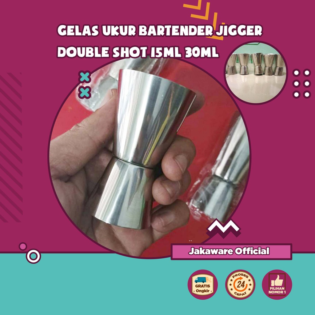 GELAS UKUR JIGGER BARTENDER DOUBLE SHOT 15 30ML BARISTA CAFE KAFE PITCHER PERALATAN UKUR TEKO TAKAR 