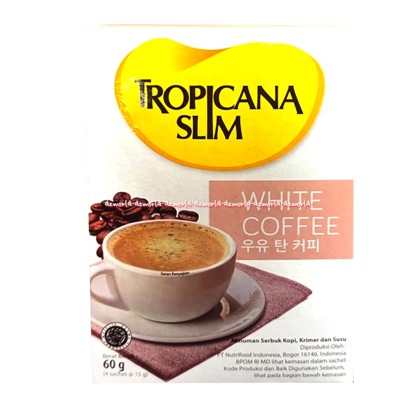 Tropicana Slim White Coffee 4sachet Kopi Putih Tropicana Low Sugar Rendah Gula Untuk Penderita Diabetes Diabet White Coffee Whitecofee Kofie Cofee TS