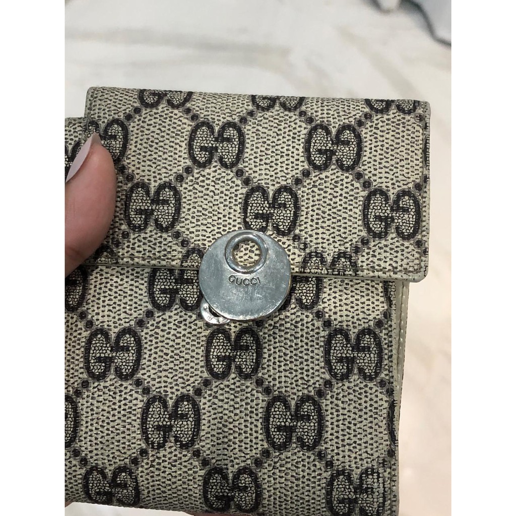 Preloved Dompet Lipat Wanita Gucci Krem