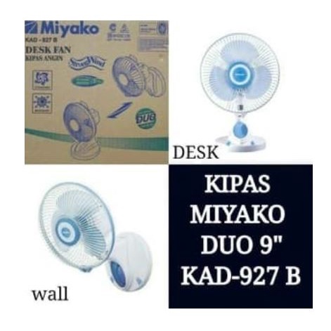 Miyako Kipas Angin KECIL Meja Dinding Tembok Kad-927 B