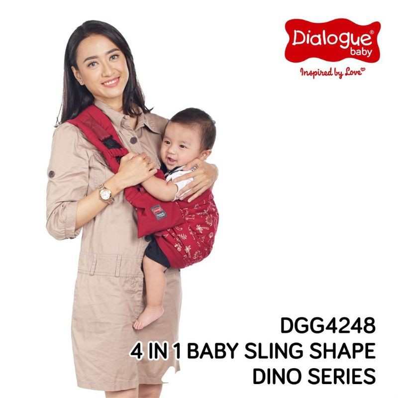 Dialogue Baby Sling 4 In 1 M-Shape Dino Series Gendongan Samping DGG4248