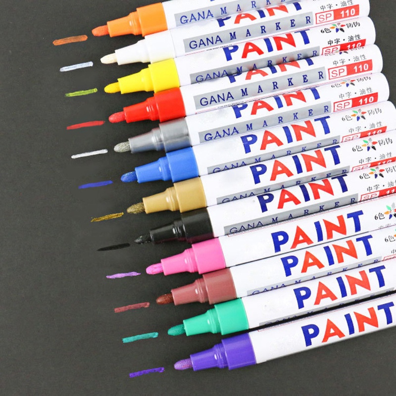 SIY  12 Colors Epoxy Resin Drawing Pen Gold Leafing Point Pen Marker Acrylic Paint Highlights Metallic Permanent Markers Kit