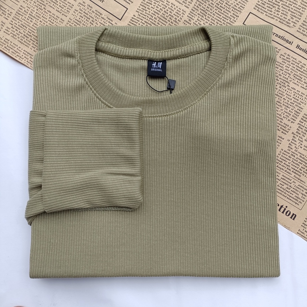 PART II Kaos Rib Premium / Kaos Grosir / Kaos Rib Premium Tebal / Kaos Lengan Panjang Termurah-Olive