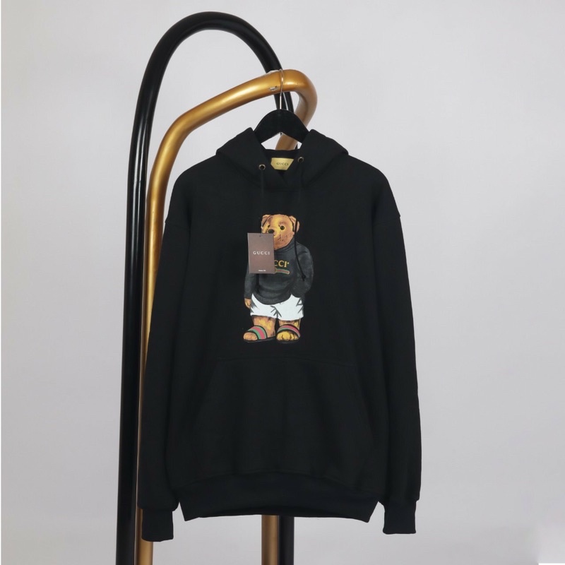 SWEATER HOODIE GUCCI BEAR PARODY FULLTAG & LEBEL - JAKET GUCCI BERUANG PARODY MIROR ORIGINAL