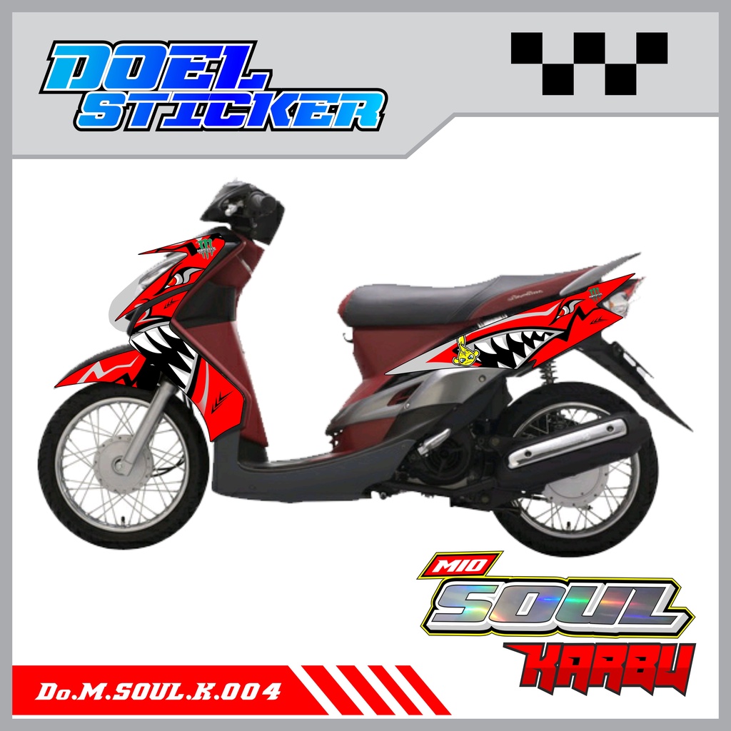 STICKER STRIPING MIO SOUL KARBU - STICKER STRIPING LIST VARIASI HOLOGRAM , CROME YAMAHA MIO SOUL KARBU DOEL 004